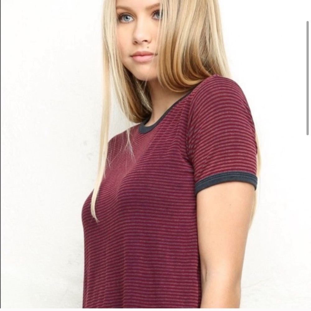 Brandy Melville John Galt Striped Ringer T Shirt